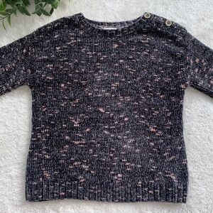 Jessica Simpson Gray & Pink Chenille Sweater 4T EUC